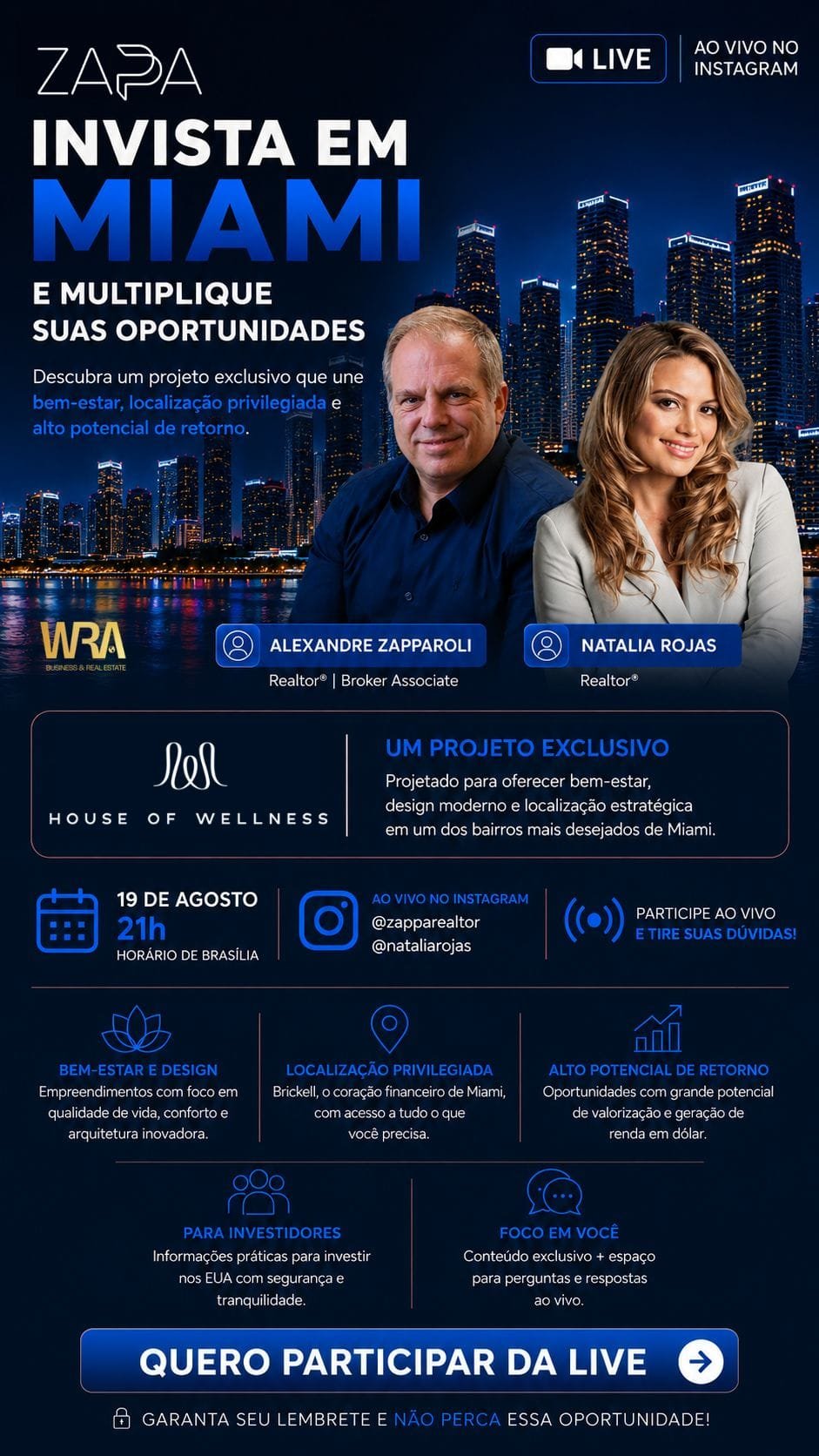 Live Invista em Miami - Alexandre Zapparoli e Natalia Rojas