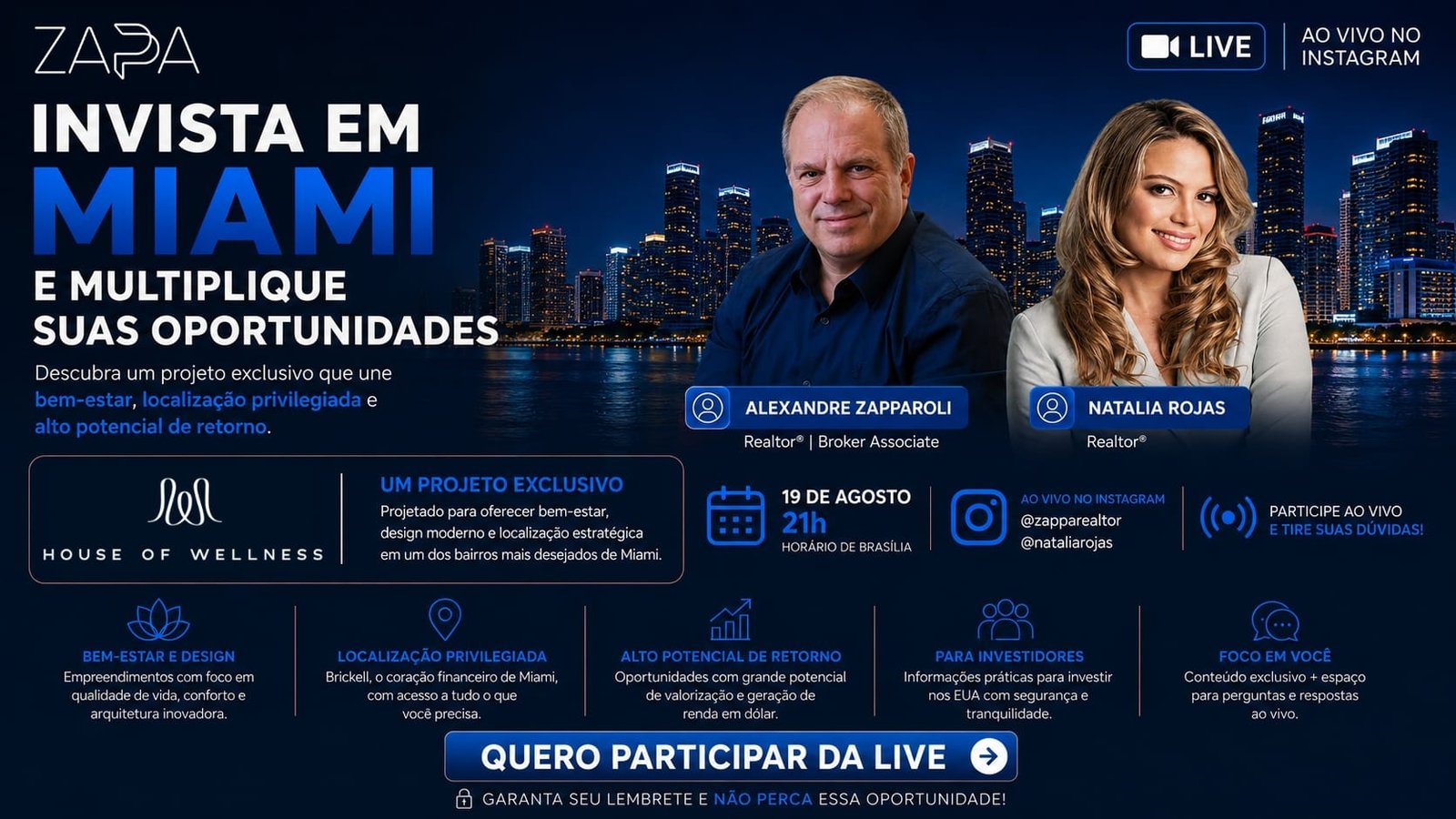 Live Invista em Miami - Alexandre Zapparoli e Natalia Rojas